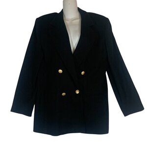 Stephanie Andrews Wool Peacoat Blazer Ladies Sz 14 Black
